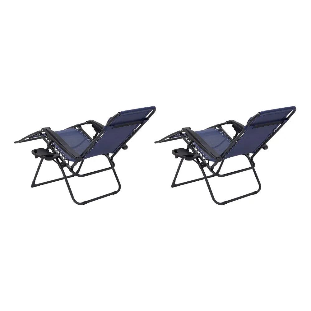 New Outdoor Zero Gravity Chair Lounger 2 Pack - GreyOutdoor Portable Foldable Chair